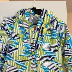 Columbia Blue and Green Patterned Jacket